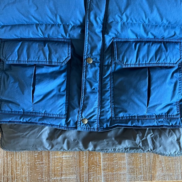 REI Vintage Blue Full Zip Snap Lined GooseDown Puffer Winter Vest Men's Large - Picture 6 of 7